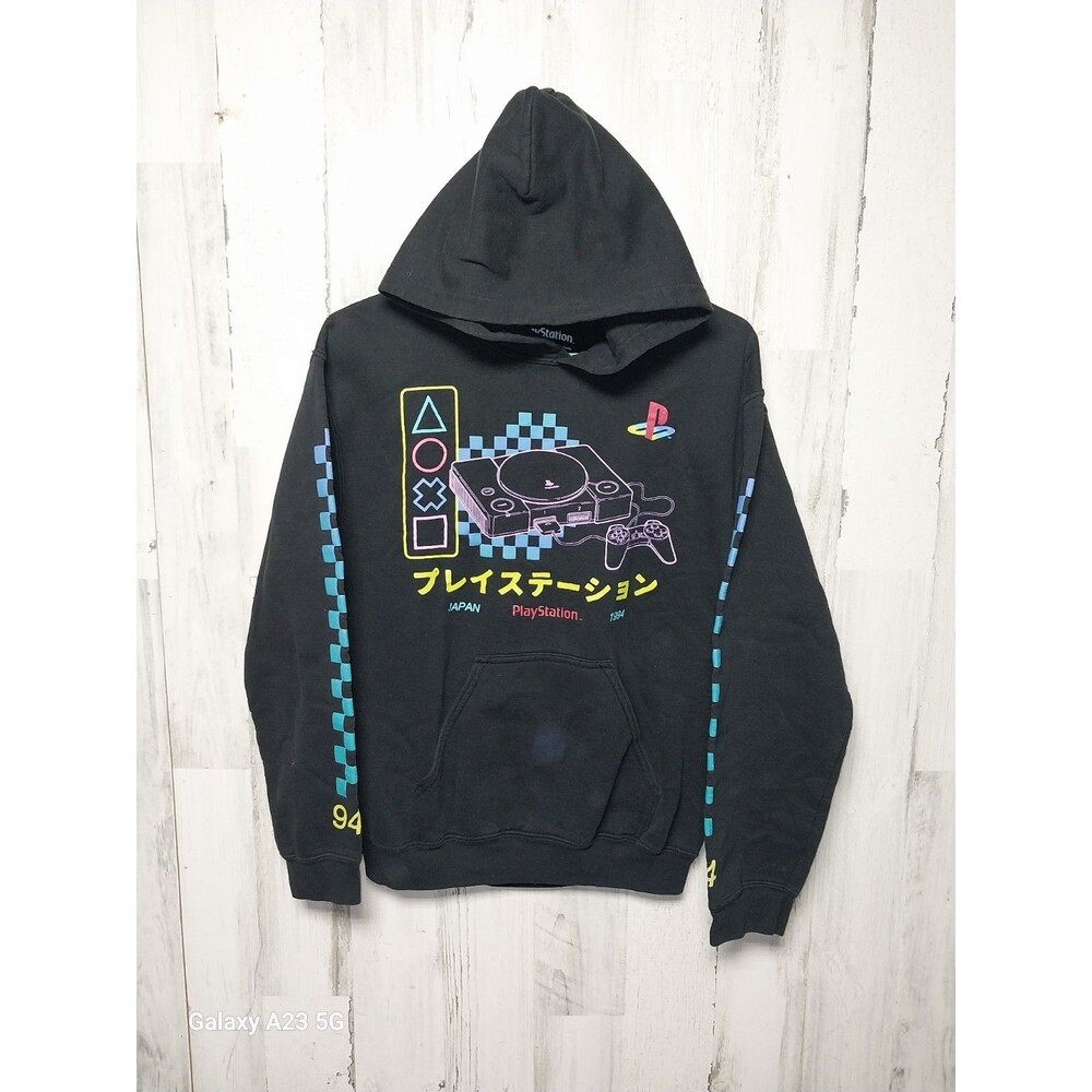 PLAYSTATION Hoodie Sweatshirt Men Black Colorful Retro Japan 1994 Gamer Hoodie